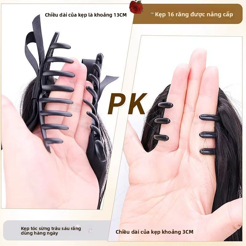 Tóc Giả Nối Đuôi Ngựa Tạo Đỉnh Đầu Cao,Kẹp Cài Có Nơ,Dây buộc tóc giả phong cách Hàn Quốc,Đội Là Đẹp Đi Làm Đi Chơi