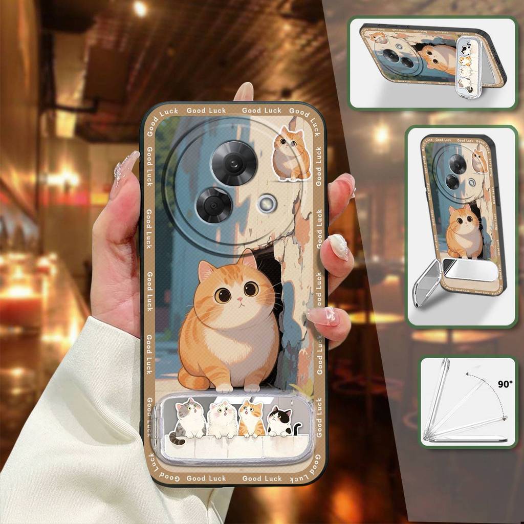 Ba Chiều Chân Đế Ốp lưng Meizu Lucky08 Chống Va Đập Túi Điện Thoại Hoạt Hình Sang Trọng Mềm Giá Đỡ Điện Thoại Thiết Kế Thời Trang Bền Chống Bụi Ốp Lưng Bọc Toàn Bộ TPU Dễ Thương