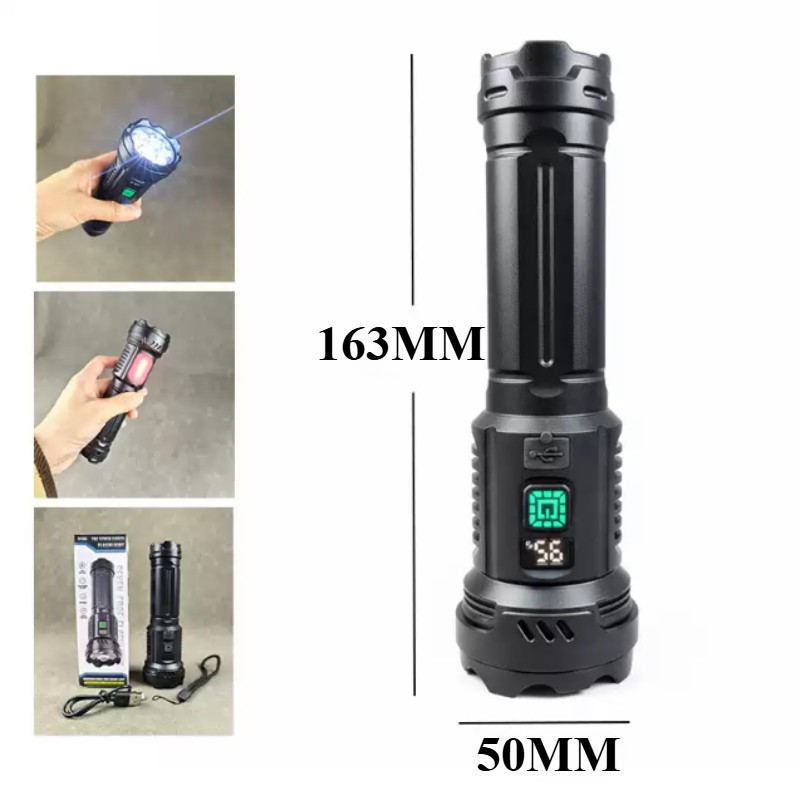 7*Hạt đèn LED Đèn Pin Đa Năng Siêu Sáng, Đèn Bên Hông COB, Sạc USB, Chống Nước IPX4