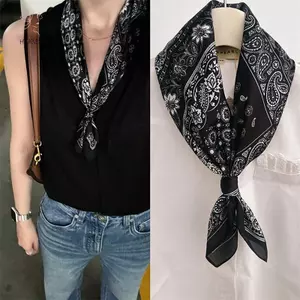 HKNMP Khăn Lụa Satin Vuông 70cm - Phù Hợp Quấn Tóc và Cổ Tay cho Nữ