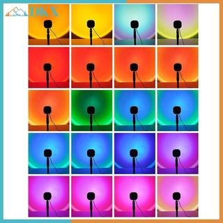 Đèn ngủ máy chiếu DKX Led Sunset 16 màu thay đổi mặt trời cầu vồng Aura Led Khí quyển Đèn chiếu Baground Trang trí tường.
