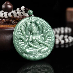 Mặt dây chuyền Chishou Guanyin hạt đậu hàng hóa, Vòng cổ thanh lịch phù hợp thời trang
