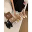 TT Bạc Sandal Nữ 2026 Phong Cách Mới Xuân Hè Bướm Mũi Vuông Giày Đế Bằng Mary Jane Giày