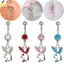 < YEI > Vòng buộc bụng pha lê Dangle bằng thép không gỉ Thiết kế hình con bướm xuyên thấu Trang sức cơ thể hợp thời trang cho câu lạc bộ mùa hè Mới