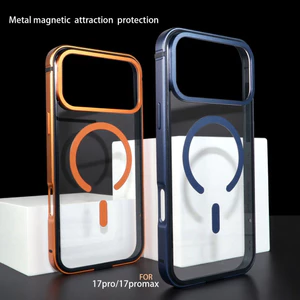 Ốp Điện Thoại Khung Kim Loại Cao Cấp, Dành Cho IPhone 17 Pro 17 Promax Sạc Từ Tính HD Ốp Lưng Bảo Vệ Điện Thoại