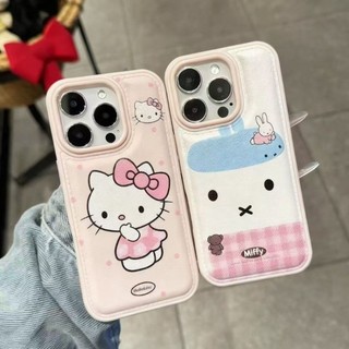Phim Hoạt Hình KT Mèo Thỏ Trường Hợp Điện Thoại Cho iPhone 17 16 15 14 13 12 11 Pro Max X XR XS Max 7 8 Plus SE2020