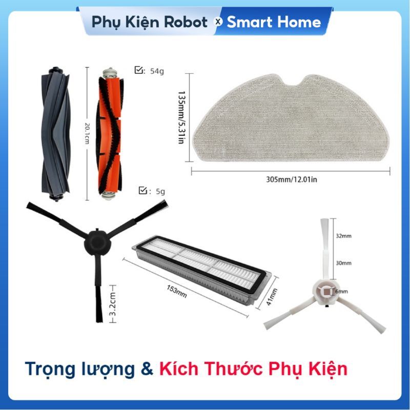 Phụ Kiện Thay Thế Robot Dreame D9 Max Gen2 Model RLD34GA, D10S/ D10S Pro Bản Nội Địa/ Chổi lăn, chổi cạnh, bộ lọc, Khăn/