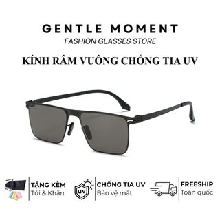 Kính râm gọng vuông GENTLE MOMENT thời trang nam nữ chống tia UV chống chói chống nắng phong cách ngầu GMM639
