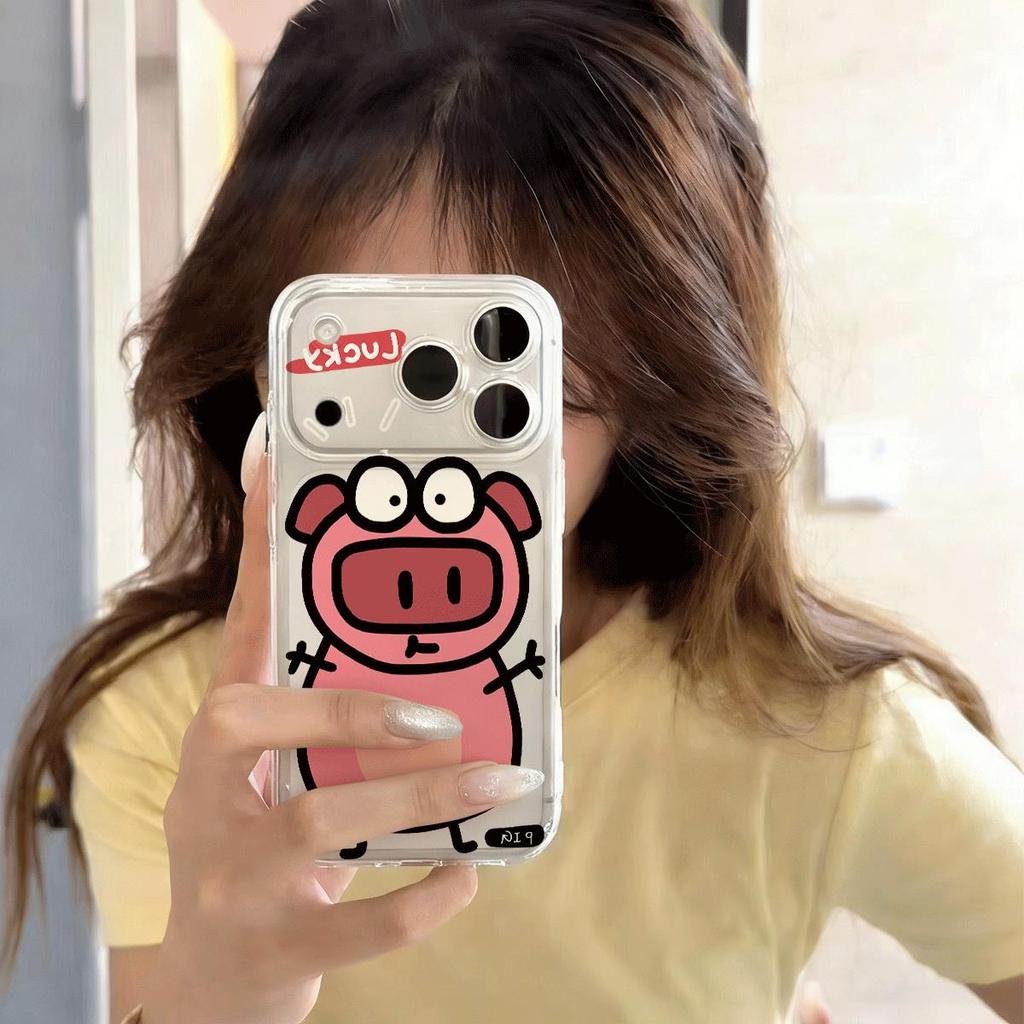 Lucky Powder Pig cho 16 trường hợp iPhone 17Air Space Case 14/13/11Pro