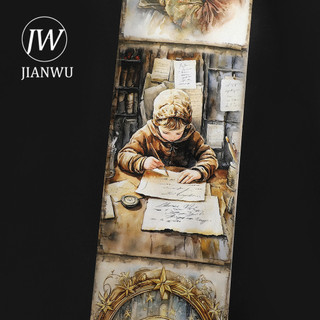 JIANWU 80mm * 205cm Vintage Mặt Trăng Nhân Vật Phong Cảnh Chất Liệu Cắt Băng Thêu Sò Washi Sáng Tạo DIY Tạp Chí Văn Phòng Phẩm
