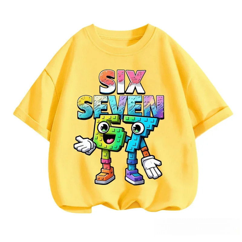 Kids Six Seven 67 Áo Sơ Mi In Hình Anime Dễ Thương Thường Ngày Tay Ngắn Mùa Hè Top ﻿ ﻿