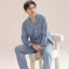 Bộ Đồ Ngủ Ve Áo Kháng Khuẩn 5A Nam Thu Đông 2025 Cotton Nguyên Chất Dài Tay Xuân Thu Nam Plus Size Homewear Set