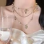 Xích Xương Đòn PYCOU, Vòng Cổ Nơ Tình Yêu Xếp Chồng Kim Loại, Trang Sức Thời Trang Cổ Điển Nhiều Lớp Vintage Choker Dành Cho Nữ