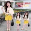 Bộ đồ thể thao mùa hè cho bé gái 2026 Phong cách mới Áo thun in hình hoạt hình trẻ em + Quần short Bộ đồ hai mảnh thông thường