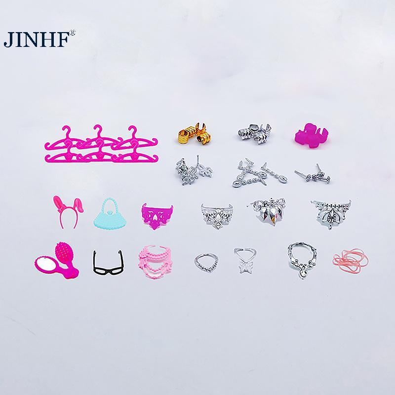JINHF 20 Chiếc Đa Năng Bông Tai Vòng Tay Thái Cho 1 / 6 Phụ Kiện Búp Bê Bộ Thời Trang Búp Bê Bé Gái Trang Sức DIY Trang Trí Đồ Chơi HOT
