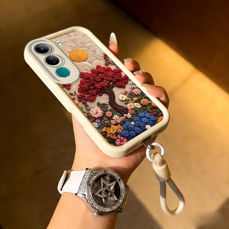 Ốp Lưng Cho Realme C83 C85 C73 C75 C75x realme note 80 80x 80t 5g Vỏ Điện Thoại Vỏ Mềm Chống Sốc Thẩm Mỹ Mới Dễ Thương Có Dây Buộc Cho Bé Gái JTDTHS01