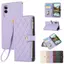 YJD Ốp Lưng Cho Vivo V70FE Kim Cương Lưới Da Dây Kéo Nhiều Khe Cắm Thẻ Dây Đeo Tay Chống Rơi Vỏ Điện Thoại