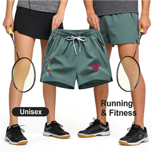 Quần short thể thao Victor có túi đựng đồ và thiết kế xẻ tà, phù hợp cho tennis và cầu lông.