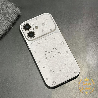 Vỏ Mèo Hoạt Hình Dễ Thương Đơn Giản Tương Thích Cho IPhone Air 14 16 13 15 17 11 12 Pro Max XR 16 14 15 Plus 17 16 14 12 13 Pro Vỏ Họa Tiết Da Sáng Tạo Sang Trọng