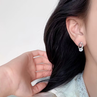 Bông tai zirconia kim cương xoay được, kim loại nhỏ gọn, thiết kế tinh tế phong cách Hàn Quốc thời trang