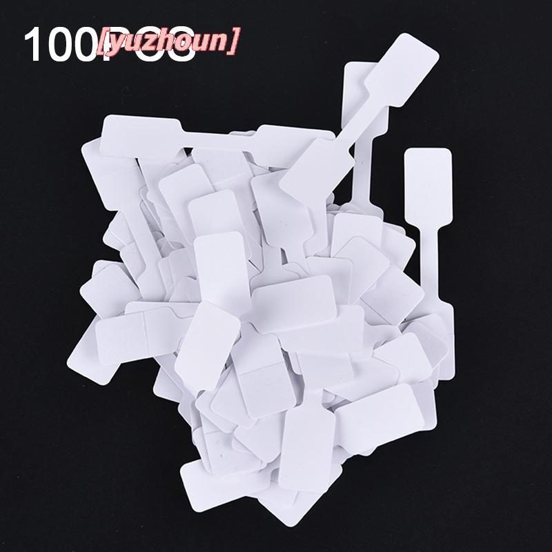 [yuzhoun] 100 Chiếc Thẻ Nhãn Giá Trắng Có Dây Treo Trang Sức Văn Phòng Phẩm Giày Vải