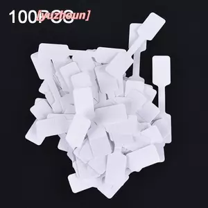 100 Chiếc Thẻ Nhãn Giá Trắng Có Dây Treo Trang Sức Văn Phòng Phẩm Giày Vải