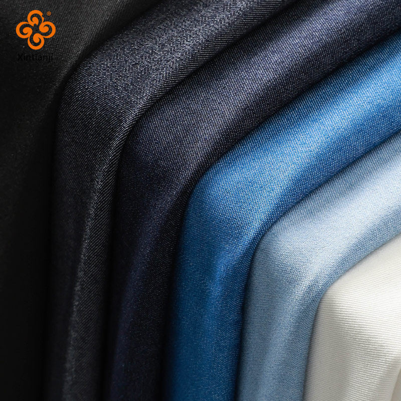 Lyocell Giặt Vải Denim Mỏng Màu Trơn Oft Và Drape Handmade Quần Áo Tự Làm Vải Cho Quần Nhẹ 0.5 Mét