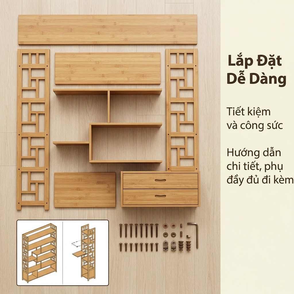 Kệ Trang Trí Phòng Kệ Sách chống ẩm mốc bề mặt nhẵn dễ lau chùi bảo vệ sách đồ trang trí lâu dài