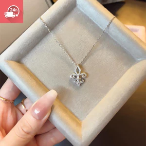 Dây chuyền nữ đa năng với kim cương nhỏ và đá màu, thiết kế hoa và đuôi phượng sang trọng