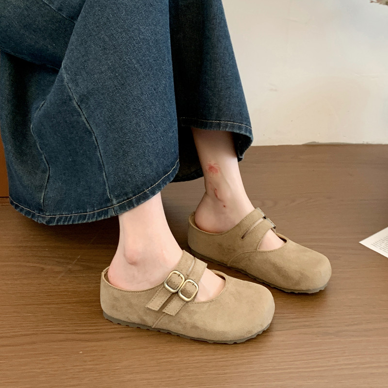 Atikota Giày sandal thời trang nữ kiểu Mary Jane với khóa cài trang trí, chất liệu da lộn mềm mại, thoải mái, thích hợp mang hàng ngày.