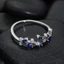 Nhẫn zircon màu tươi, thiết kế nhỏ nhắn Mori lá, có thể điều chỉnh