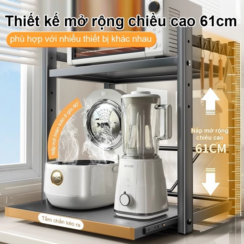 Kệ Lò Vi Sóng có thể điều chỉnh  Kệ để đồ nhà bếp khả năng chịu tải mạnh mẽ kệ đựng đồ đa năng