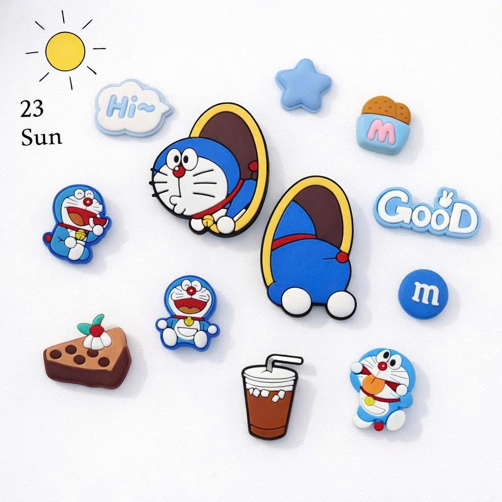 Set Charm Doraemon Cute đáng yêu Vui Nhộn – Mèo Máy Doremon, Burger, Nước Ngọt, Khoai Tây Cute Trang Trí Dép Crocs