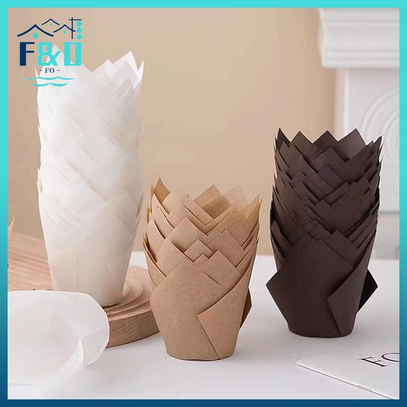 [F & O] 50 Chiếc Cốc Giấy Bánh Cupcake Tulip Muffin Chống Dầu Bánh Cupcake Lót Nướng Muffin Cup Bánh Bọc Trường Hợp Cho Tiệc Tắm Sinh Nhật {vn}