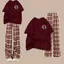 Bộ đồ quần dài caro đỏ + phối áo phông chữ thập unisex freesize - chang3158