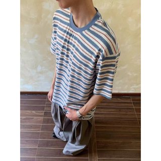 Áo thun nam kiểu Mỹ cổ điển, phù hợp xu hướng thời trang với họa tiết sọc trung tính