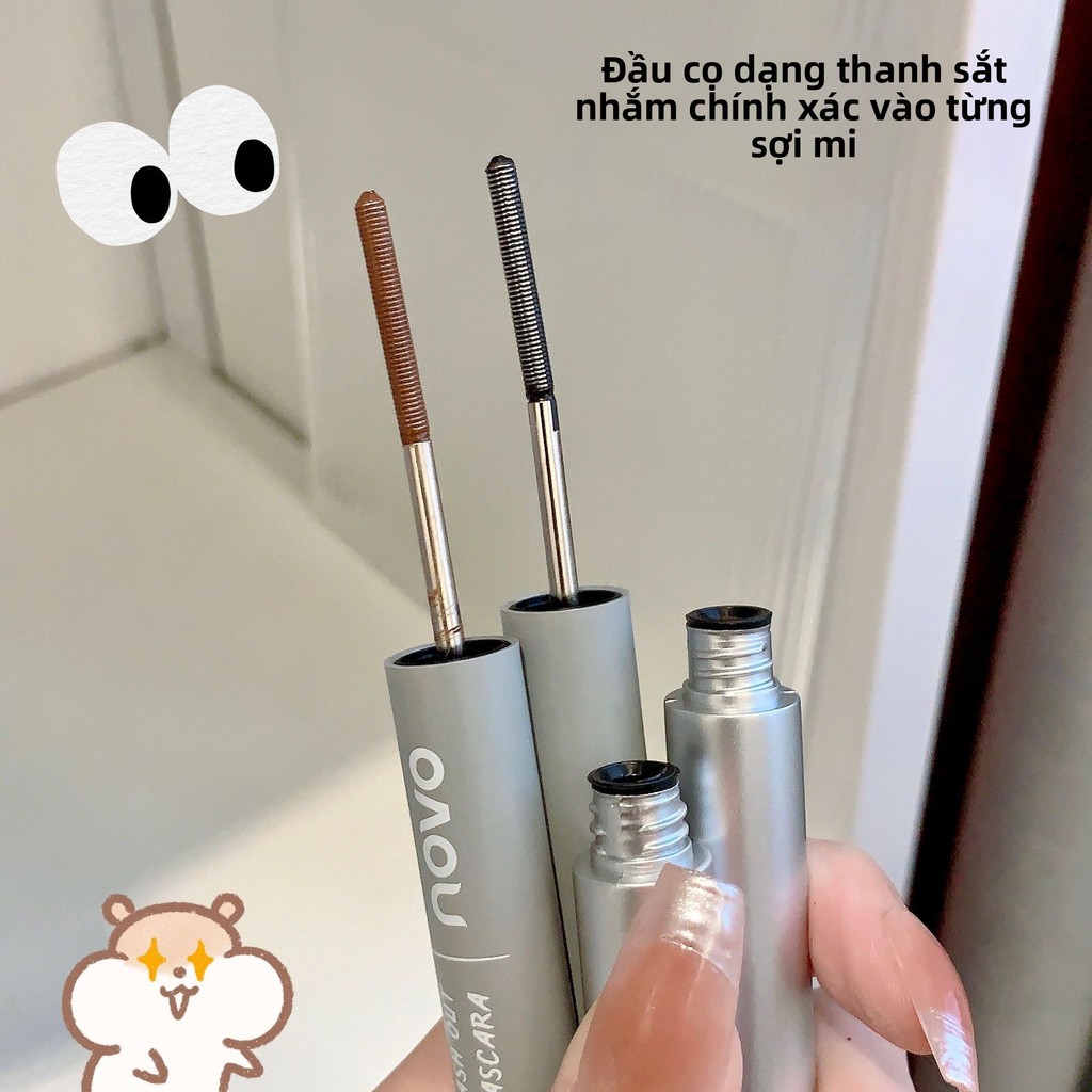 【SIÊU BỀN & CHỐNG NƯỚC】Mascara Ống Nhỏ NOVO - 1 Lần Chải, Mi Cong Vút, Dài Dày Rõ Rệt, Cả Ngày Không Sợ Lem