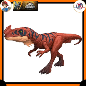 Mattel Jurassic World Roaring Afrovenator Kids' Action Figure Dinosaur Toy Total Length: Approximately 31.5cm For Ages 4 and Up Brown JKL76