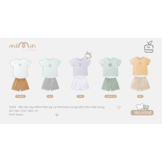 La pomme SS26.T4.1.1 BST Bộ cộc tay Mềm Mịn by La Pomme cùng lướt trên mặt sóng cho bé