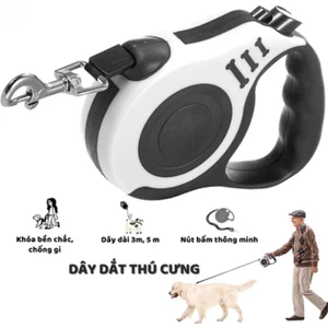Dây xích tự động cho chó và mèo, dài 3m và 5m, móc xoay 360 độ, dây xích cho chó cỡ nhỏ và vừa có tay cầm