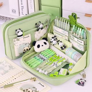 [Còn hàng] Túi đựng bút LEAFYHOME, Bút chì 12 lớp có dây kéo tròn, Hộp bút chì mở lớn 90 độ đa chức năng Đồ dùng văn phòng trường học