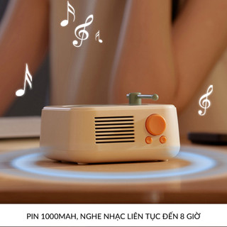 Loa Bluetooth Đĩa Than Xoay Vintage Round X17 Pin 800mAh Để Bàn Trang Trí