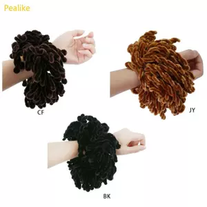 Scrunchie lông tơ nhung cho phụ nữ Hồi giáo, màu đơn giản, phù hợp với hijab và tóc dày