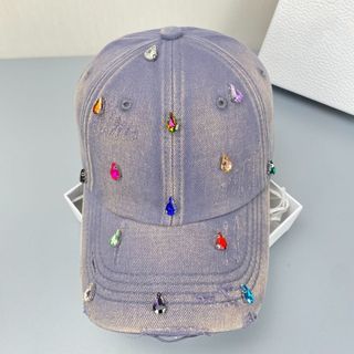 Mũ bóng chày đính đá đầy đủ NEDFSQM, Mũ bóng chày bằng vải Cotton đầy màu sắc sáng tạo, Màu trơn đa năng Hàn Quốc Thiết kế đau khổ Mũ chống nắng nam giới