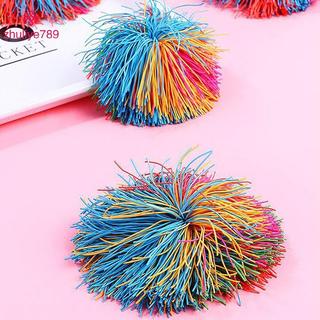 Quả bóng căng thẳng đầy màu sắc cầu vồng fidget, bóng cảm giác dây buộc cho bé co giãn đẹp