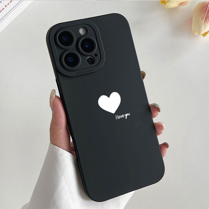 Ốp lưng iPhone hình trái tim mềm mại bằng silicon mềm - iP 7/8/X/XS/11/12/13/14/15/16/17/Plus/Pro/Max/Air