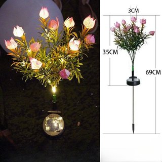 Đèn sân vườn năng lượng mặt trời Gardenia Hoa chống nước Sân ngoài trời Con đường hàng rào Trang trí ấm áp Nhiều màu