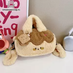 Nhíp Sa Mạc Ngọt Ngào Pudding Túi Đeo Ngang Búp Bê Sang Trọng Trẻ Em Bapa Dung Tích Lớn Với Mặt Dây Chuyền Sang Trọng Hoạt Hình Túi Đeo Vai Bé Gái VN