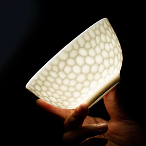 Jingdezhen Bộ Đồ Ăn Xương Trắng Nguyên Chất Trung Quốc Bát Sáng Tạo Nổi Trung Quốc Bát Độc Đáo Hộ Gia Đình Bát Cơm Mì Bát Canh Chống Trơn Trượt JI0R