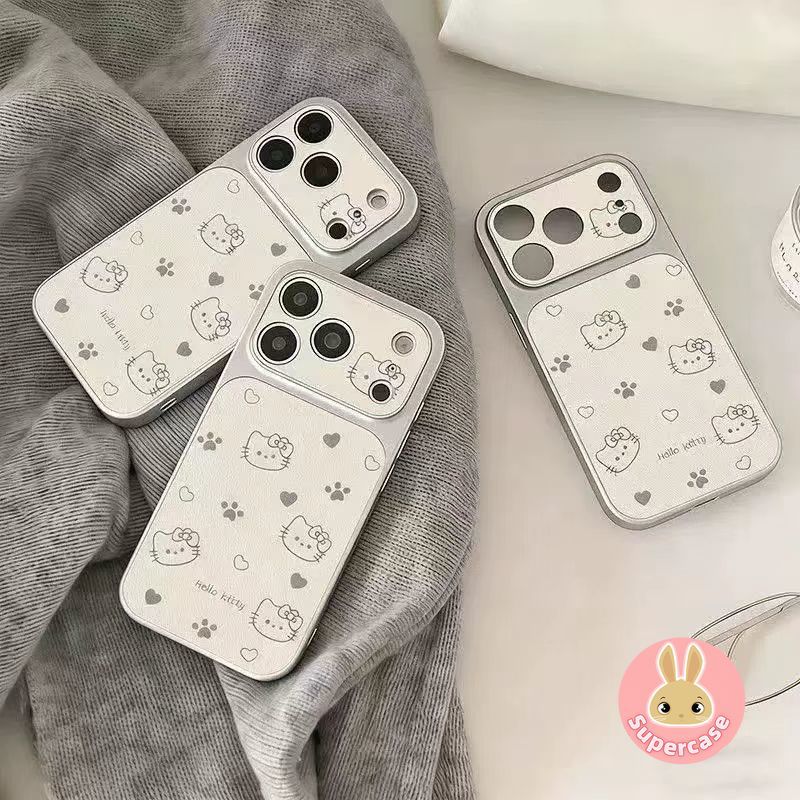 Ốp Điện Thoại KItty Tình Yêu Dễ Thương Cho Infinix Note 60 50 50S 50X 40 30 Zero 30 Smart 20 10 9 8 Pro Plus HD 7 6 5 5G 4G Vỏ Màu Xám Vuốt Da PU Mềm